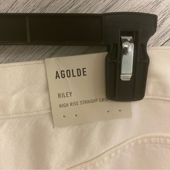 AGOLDE | Riley High Rise Straight Crop Jeans In Veil White NEW Size 31 - Picture 10 of 13